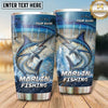 Maxcorners Fishing Tumbler Olive Stone Watercolor Design Personalized Name Tumbler (13 Species)
