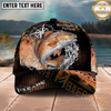 Maxcorners Fishing Olive Compass Halftone Splash Personalized Name 3D Cap (12 Fish Species)