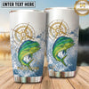 Maxcorners Fishing Tumbler Nautical Compass Splash Design Personalized Name Tumbler (13 Species)
