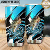 Maxcorners Fishing Tumbler Aqua Black Lightning Splash Design Personalized Name Tumbler (13 Species)