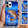Maxcorners Deep Blue Water Splash Personalized Name Phone Case (13 Fish Species)