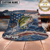 Maxcorners Fishing Patriotic Fishing Flag with Dynamic Water Personalized Name 3D Bucket Hat (13 Fish Species)