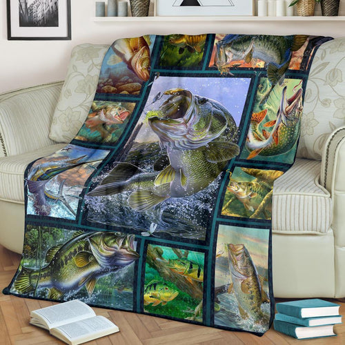 Maxcorners Bass Fishing 3D Quilt - Blanket