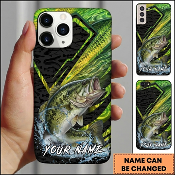 Maxcorners Geometric Scale Custom Name Fishing Phone Case