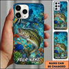 Maxcorners Fishing Vibrant Aqua Coral Reef Customized Name 3D Cap