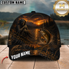 Maxcorners Fishing Grim Reaper Sunset Lake Skull Artwork Customized Name 3D Cap