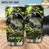 Maxcorners Fishing Tumbler Acid Green Graffiti Swirl Design Personalized Name Tumbler (13 Species)