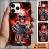 Maxcorners Skull USA Flag Lightning Billiard 8 Ball Style Multicolor Options Personalized Name 3D Phonecase