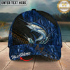 Maxcorners Catfish Blue Camo Splash Personalized Name 3D Cap (12 Fish Species)