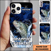 Maxcorners Blue Hexagon Water Splash Personalized Name Phone Case (13 Fish Species)