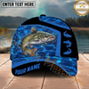 Maxcorners Fishing Blue Water Outdoor Custom Name Personalized Cap  (11 Fish Species)