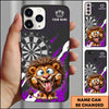Maxcorners Funny Lion Dartboard Cartoon Crazy Face Style Multicolor Options Personalized Name 3D Phonecase