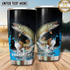 Maxcorners Fishing Tumbler Black Blue Double Catch Honeycomb Design Personalized Name Tumbler (13 Species)