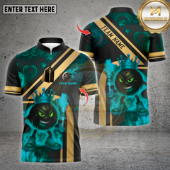 Maxcorners Bowling Shirt Fire Flame King Multioptions Personalized Name, Team Name Unisex 3D Shirt (4 Colors)