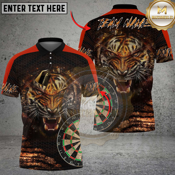 Maxcorners Dart Shirt Tiger Face Roaring Multioptions Personalized Name, Team Name Unisex 3D Shirt (4 Colors)