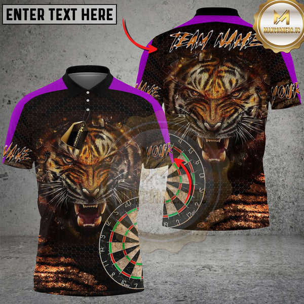 Maxcorners Dart Shirt Tiger Face Roaring Multioptions Personalized Name, Team Name Unisex 3D Shirt (4 Colors)
