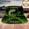 Maxcorners Fishing Neon Hook Flame Personalized Name 3D Bucket Hat (12 Fish Species)