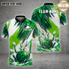 Maxcorners Bowling Ball Pin Splash Grunge Multiple Options Personalized Name, Team Name 3D Shirt