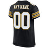 Maxcorners Custom Black White-Old Gold Mesh Authentic Football Jersey LM2605