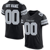 Maxcorners Custom Black Silver-White Mesh Authentic Football Jersey LM2605