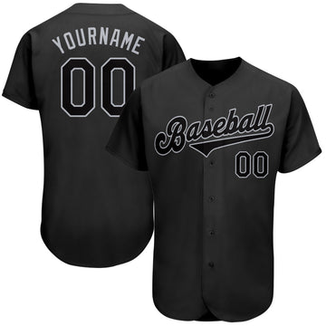 Maxcorners Custom Black Black-Gray Authentic Baseball Jersey LM2605