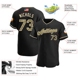 Maxcorners Custom Black Red-Gray Premium American Flag Fashion Baseball Jersey LM0210