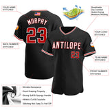 Maxcorners Custom Red Black-White Premium American Flag Fashion Baseball Jersey LM0210