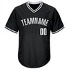 Maxcorners Custom Black White Authentic Throwback Rib-Knit Baseball Jersey Shirt LM2605