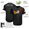 Maxcorners Custom Black Black-Gold Authentic Split Fashion Baseball Jersey LM2605