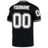 Maxcorners Custom Black White-Gray Mesh Authentic Throwback Football Jersey LM2605