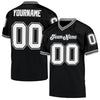 Maxcorners Custom Black White-Gray Mesh Authentic Throwback Football Jersey LM2605