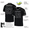 Maxcorners Custom Black Black-Gray Mesh Authentic Throwback Football Jersey LM2605