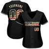 Maxcorners Custom Black USA Flag-Red Premium Baseball Jersey LM0210