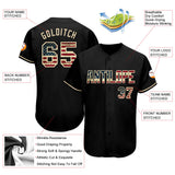 Maxcorners Custom Black USA Flag-Red Premium Baseball Jersey LM0210