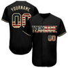 Maxcorners Custom Black USA Flag-Red Premium Baseball Jersey LM0210