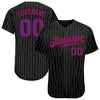 Maxcorners Custom Black Gray Pinstripe Purple-Red Authentic Baseball Jersey LM2605