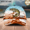 Maxcorners Fishing Retro Scale Pattern Personalized Name 3D Cap (9 Breeds)