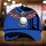 Maxcorners Golf Premium Eagle And Golf Personalized Name All Over Printed Cap