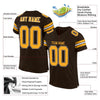Maxcorners Custom Brown Gold-White Mesh Authentic Football Jersey LM2605