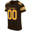 Maxcorners Custom Brown Gold-White Mesh Authentic Football Jersey LM2605
