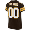 Maxcorners Custom Brown White-Gold Mesh Authentic Football Jersey LM2605