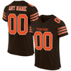 Maxcorners Custom Brown Orange-White Mesh Authentic Game Day Football Jersey LM2605