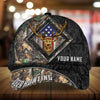 Maxcorners Deer Hunting Diamond Window US Flag Pattern 3D Multicolor Personalized Cap