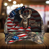 Maxcorners The Best US Flag Deer Hunting Camo Flag 3D Multicolor Personalized Cap