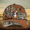 Maxcorners Epic Art Deer Hunting Zip Leather Pattern 3D Multicolor Personalized Cap
