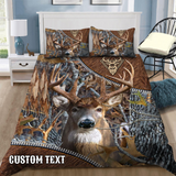 Maxcorners Custom Text Deer Hunting Bedding Set 3D All Over Printed