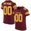 Maxcorners Custom Burgundy Gold-White Mesh Authentic Football Jersey LM2605