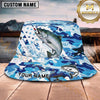 Maxcorners Fishing Epic Skull Fisherman Sunset Fishing Scene Personalized Name 3D Bucket Hat (13 Fish Species)