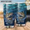 Maxcorners Fishing Tumbler Turquoise Scale Ocean Design Personalized Name Tumbler (13 Species)