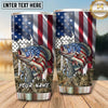 Maxcorners Fishing Tumbler American Flag Eagle Design Personalized Name Tumbler (13 Species)